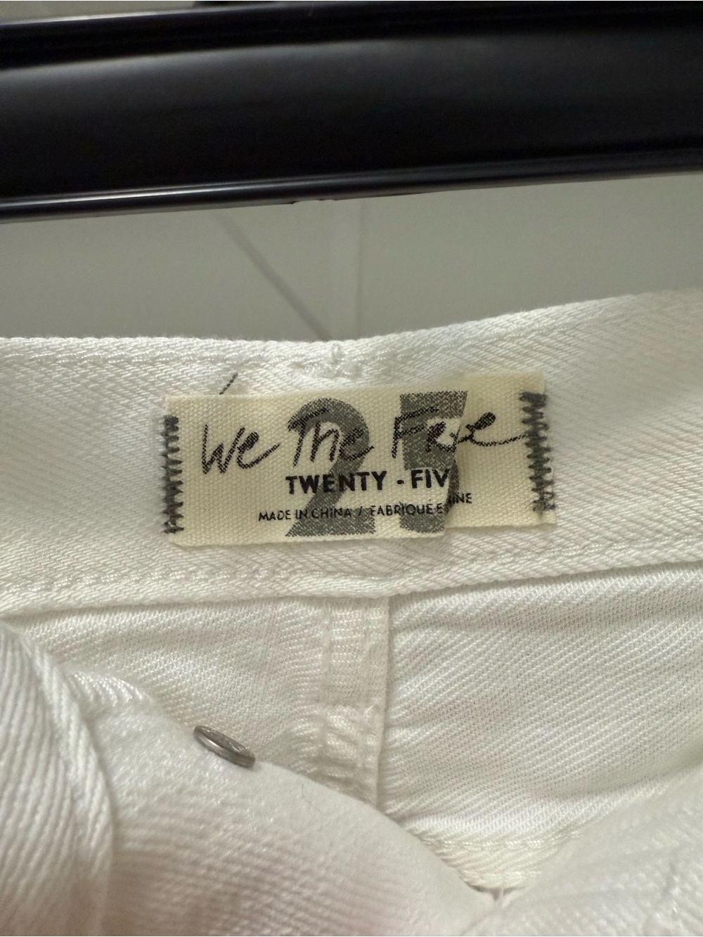 Free People: We The Free Mini Ivory/White Jean Shorts - Picture 3 of 3